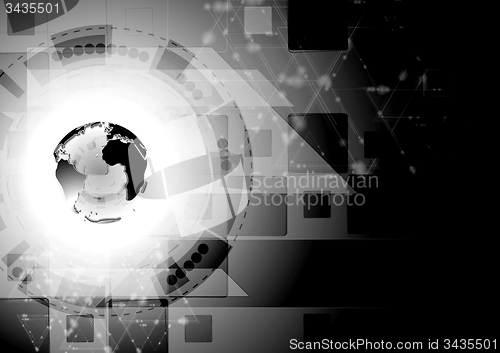 Image of Black shiny abstract technology background