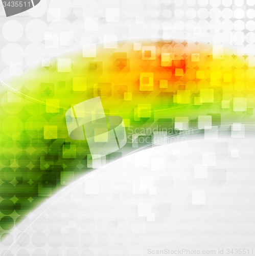Image of Bright colorful tech wavy background