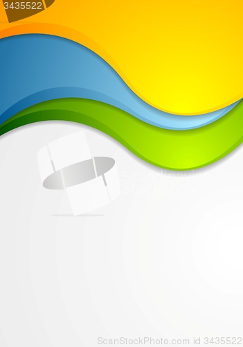 Image of Colorful waves abstract flyer design