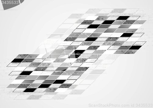 Image of Abstract black white tech geometric corporate background