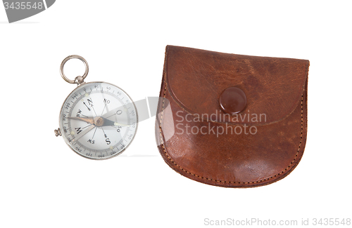 Image of Old compass with etui