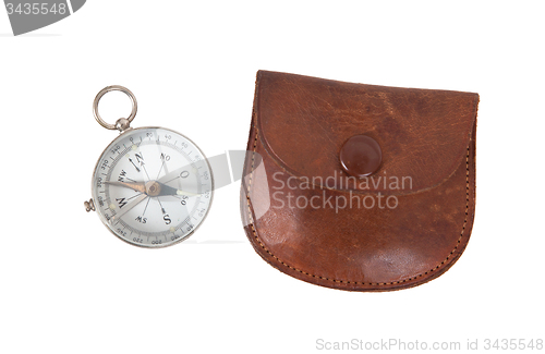 Image of Old compass with etui