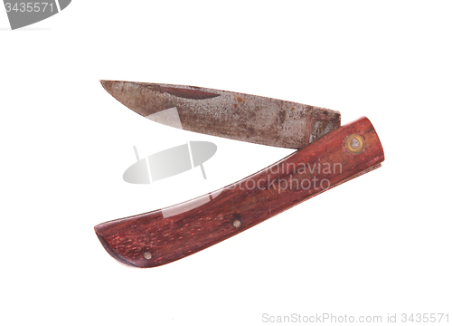 Image of Rusty pocket knife isolated