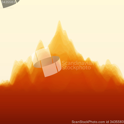 Image of Mountain Landscape. Vector Silhouettes Of Mountains Backgrounds.