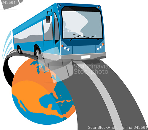 Image of Bus traveling off the globe