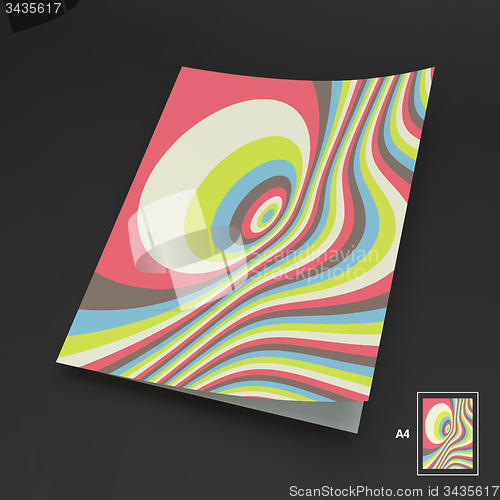 Image of A4 Business Blank. Abstract Striped Background. Optical Art. 