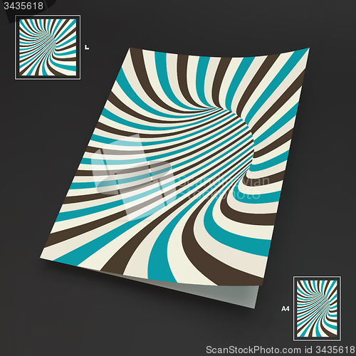 Image of A4 Business Blank. Abstract Striped Background. Optical Art. 