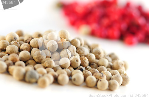 Image of Red and white peppercorns