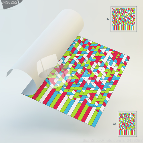 Image of A4 Business Blank. Abstract Geometric Background. Mosaic. 