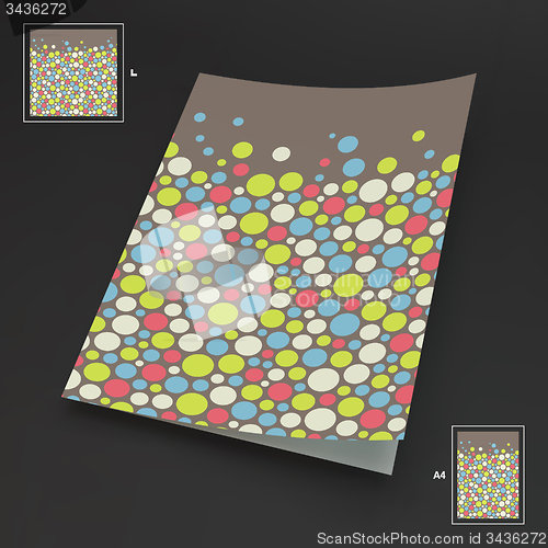 Image of A4 business blank. Abstract background with color circles. 