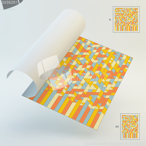 Image of A4 Business Blank. Abstract Geometric Background. Mosaic. 