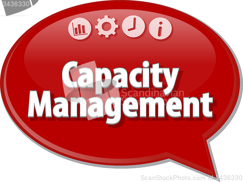 Image of Capacity Management  Business term speech bubble illustration