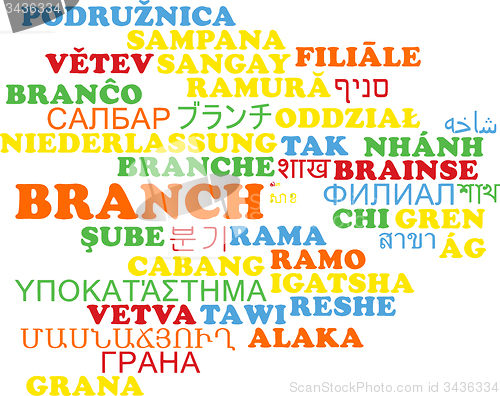 Image of Branch multilanguage wordcloud background concept