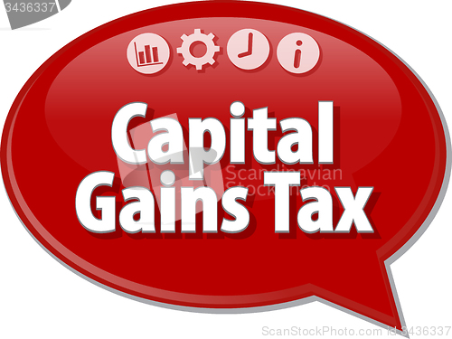 Image of Capital Gains Tax Business term speech bubble illustration