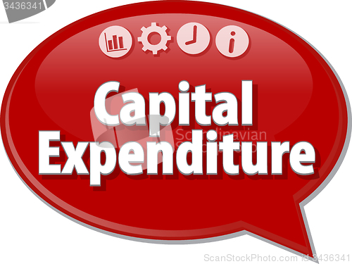 Image of Capital Expenditure  Business term speech bubble illustration