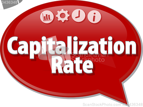 Image of Capitalization Rate  Business term speech bubble illustration