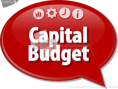 Image of Capital Budget  Business term speech bubble illustration