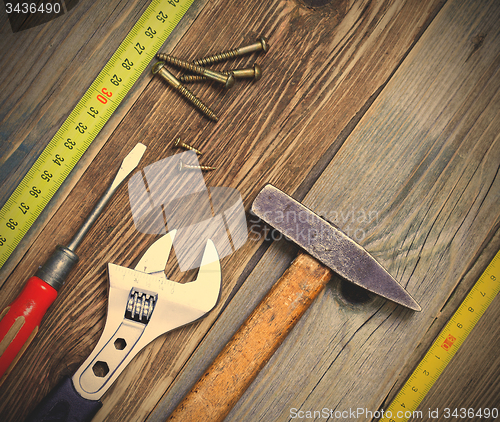 Image of still life with vintage locksmith tools