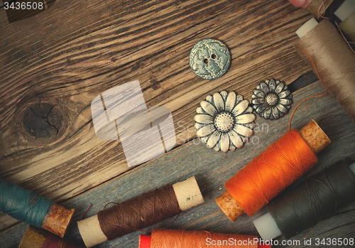 Image of vintage buttons and threed