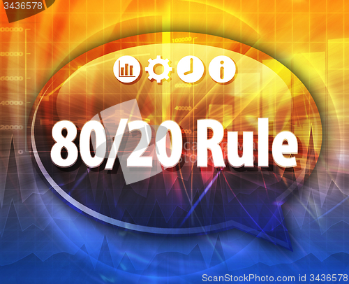 Image of 80/20 Rule Business term speech bubble illustration