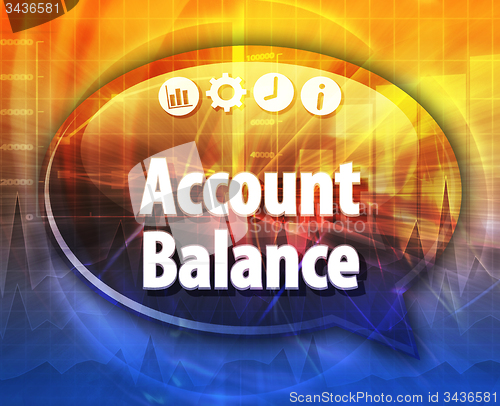 Image of Account balance Business term speech bubble illustration