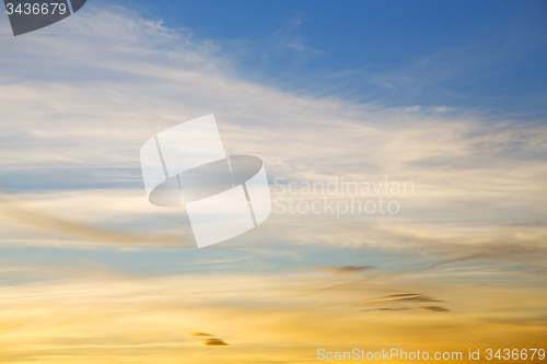 Image of   in the colored sky white soft  abstract  