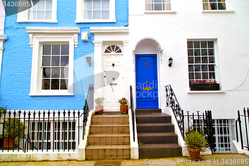 Image of notting hill in  england old suburban     wall door 