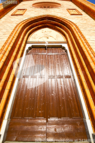 Image of  lombardy    in  the villa cortese   old   church  closed brick 