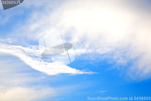 Image of in the blue sky white  clouds and   background