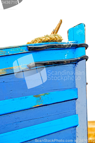 Image of boat   in africa  harbor wood    and  abstract pier