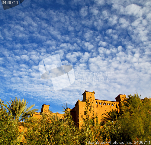 Image of season clouds   africa in morocco  old    contruction and the hi