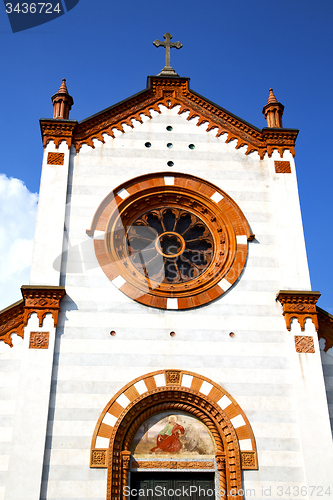 Image of rose window  italy  lombardy     in  the mercallo old    