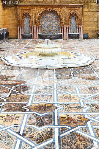 Image of fountain in morocco africa old antique construction  mousque pal