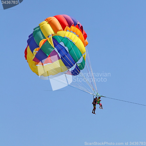 Image of Parasailing in a blue sky