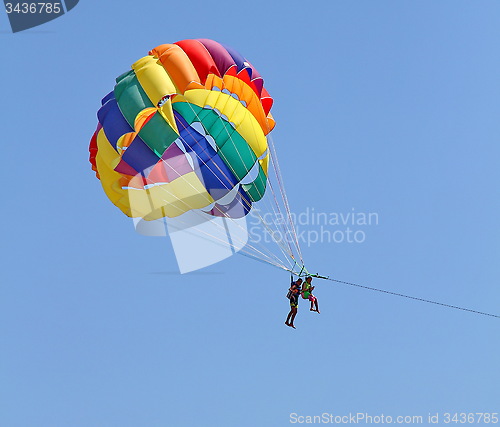 Image of Parasailing in a blue sky