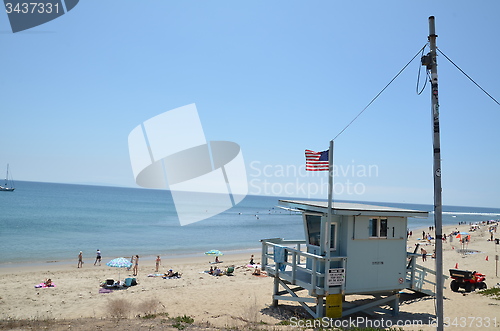 Image of Malibu Beach, life guard