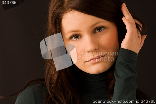 Image of Portrait of young beautiful woman