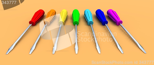Image of rainbow screwdrivers