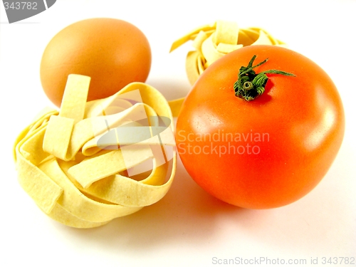 Image of pasta, tomato and egg