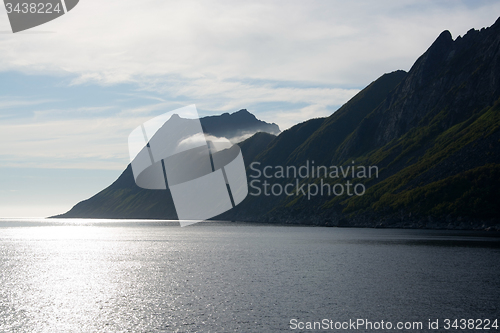 Image of Mountains Manestind and Olingsskaran, Senja, Norway