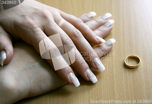 Image of Female hands after a divorce