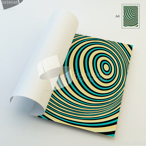 Image of A4 Business Blank. Abstract Striped Background. Optical Art. 