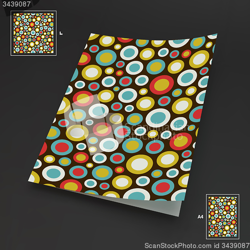 Image of A4 business blank. Abstract background with color circles. 
