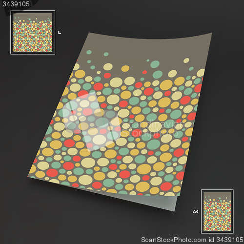 Image of A4 business blank. Abstract background with color circles. 