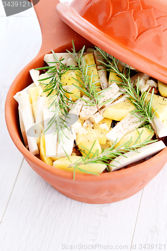 Image of clay pot with meat