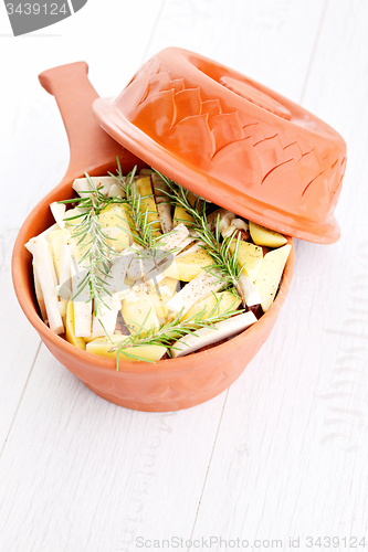 Image of clay pot with meat