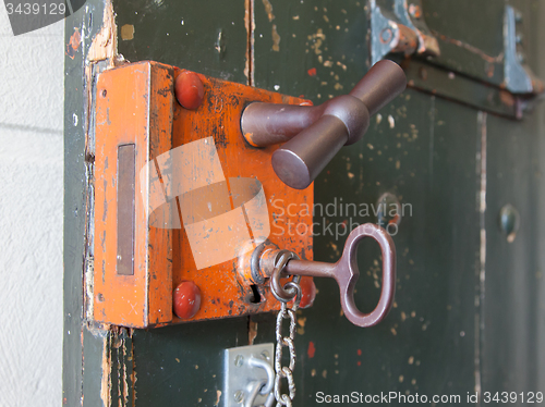 Image of Old lock in a prison