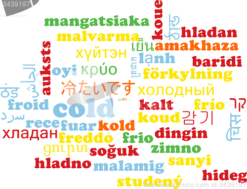 Image of Cold multilanguage wordcloud background concept
