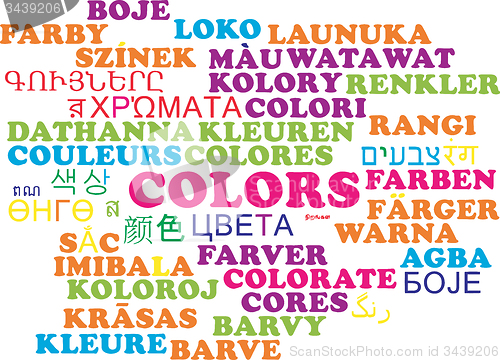 Image of Colors multilanguage wordcloud background concept