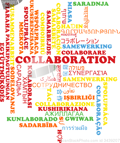 Image of Collaboration multilanguage wordcloud background concept